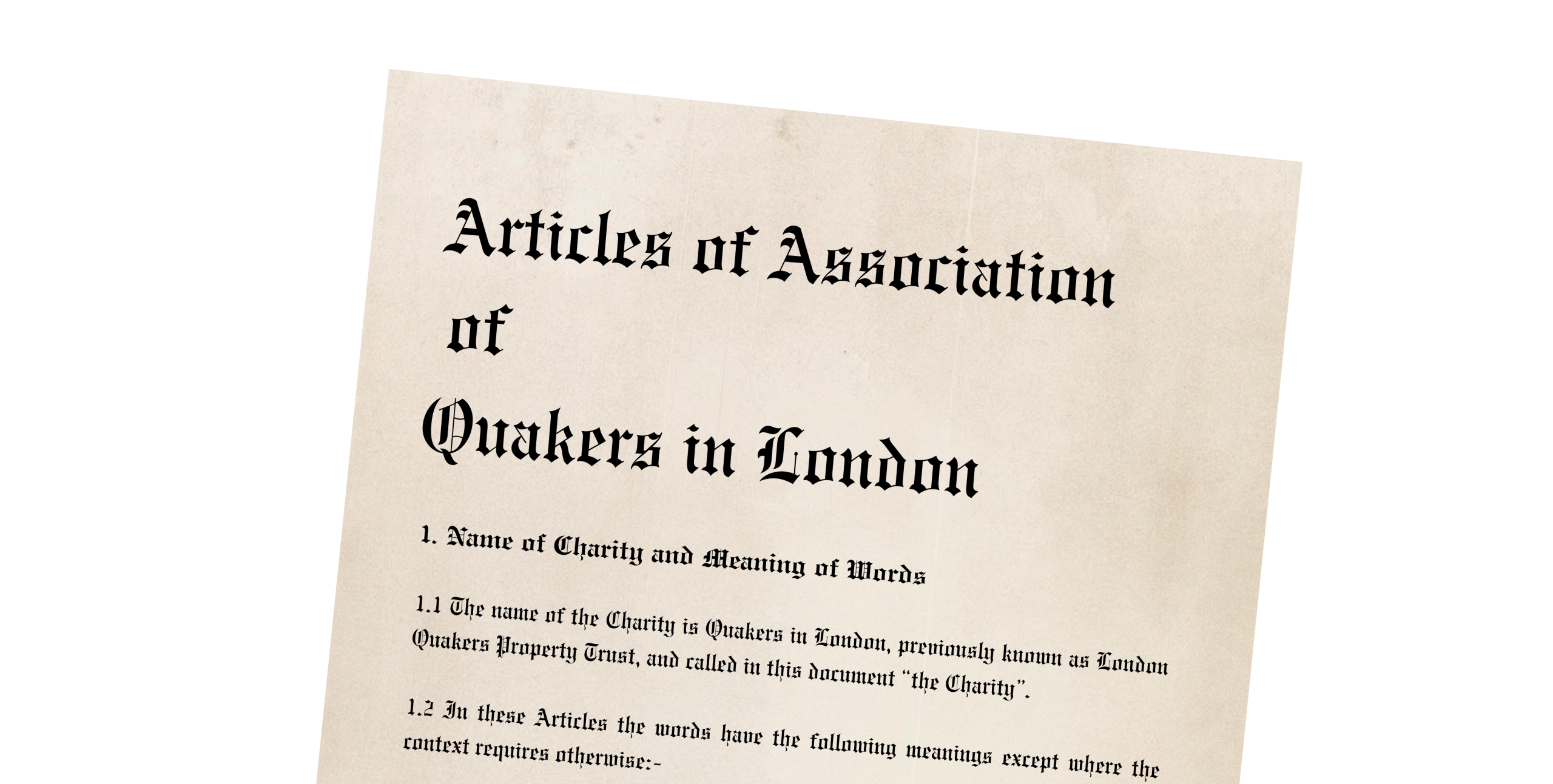 Quakers in London Draft Articles of Association